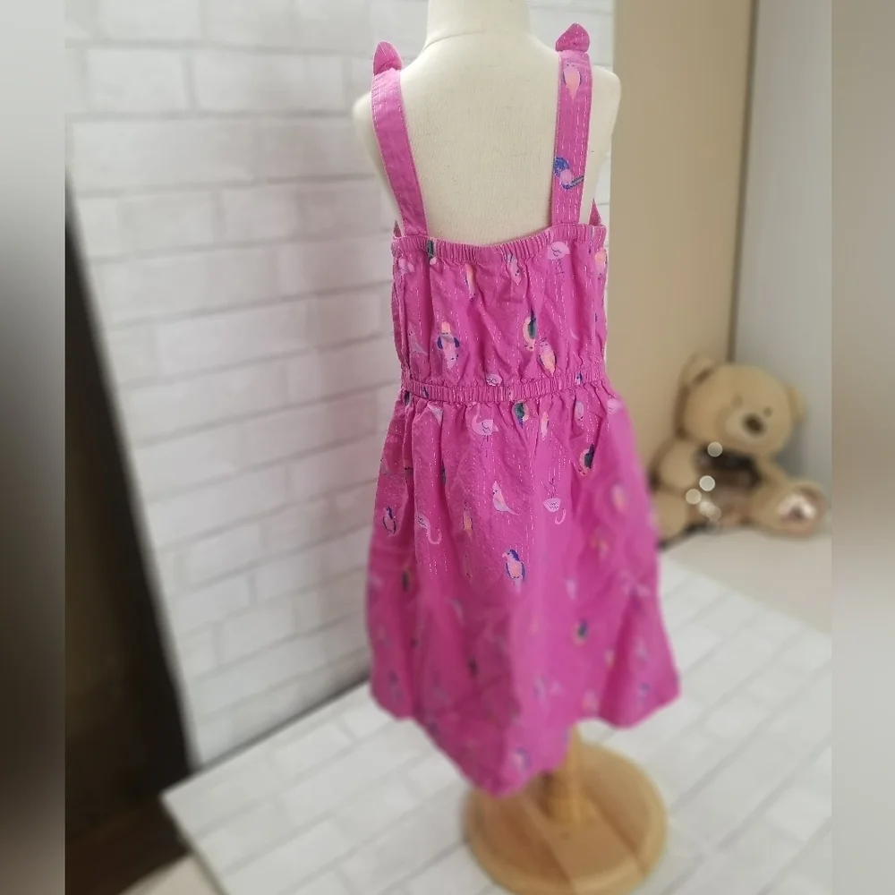 Carter's Vibrant Pink Dress with Bird Pattern